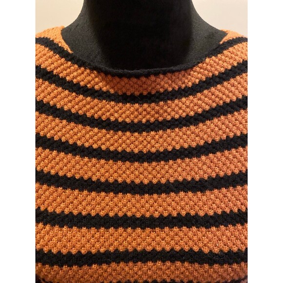Kirundo Sweater Womens Size Large Oversized Striped Black & Brown Stretchy - Picture 3 of 12